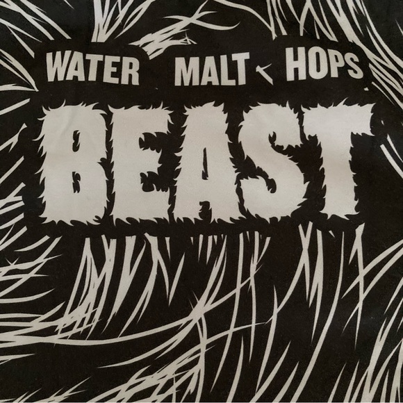 BEAST Water Malt Hops Beast Black Gray Long Sleeve Sweatshirt Mens - Picture 2 of 7